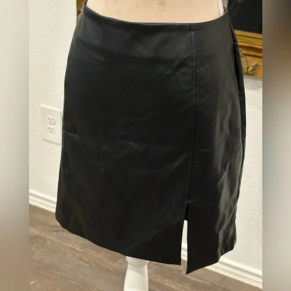 Vegan Leather Punk Goth Mini Skirt Mangopop whimseygoth grunge steampunk Sz XXL